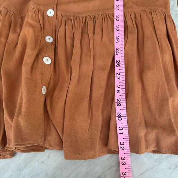 Urban Outfitters Women's Mini Dress Houston Drop Waist Button Linen size M - Picture 8 of 8